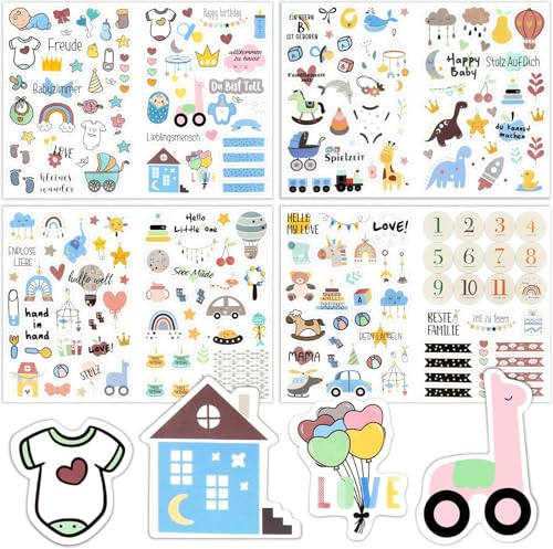 Barlone Fotoalbum Baby Sticker, 212 Motiven Sticker Babyalbum Set, Aufkleber für Babyalbum DIY Geschenke Party Geburtstagskarten Gästebuch Fotoalbum Scrapbook Barlone Fotoalbum Baby Sticker, 212 Motiven Sticker Babyalbum Set, Aufkleber für Babyalbum DIY Geschenke Party Geburtstagskarten Gästebuch Fotoalbum Scrapbook von Barlone
