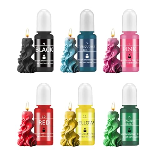 Barlone Kerzenfarbe Set, 6 Farben Hochkonzentrat Flüssig Kerzen Farbe, Kerzenwachs Farbe zum Gießen, Kerzenfarben für Sojawachs, Bienenwachs, Paraffinwachs, Gelwachs, je 10 ml Barlone Kerzenfarbe Set, 6 Farben Hochkonzentrat Flüssig Kerzen Farbe, Kerzenwachs Farbe zum Gießen, Kerzenfarben für Sojawachs, Bienenwachs, Paraffinwachs, Gelwachs, je 10 ml von Barlone