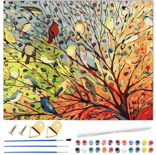 Barlone Malen nach Zahlen Erwachsene 40x50 cm - Farbiger Vogel DIY Premium Kit mit 3 Pinseln & Acrylfarbe, Knitterfreie Leinwand, Paint by Numbers für Anfänger, Stressabbau & Wanddekoration Barlone Malen nach Zahlen Erwachsene 40x50 cm - Farbiger Vogel DIY Premium Kit mit 3 Pinseln & Acrylfarbe, Knitterfreie Leinwand, Paint by Numbers für Anfänger, Stressabbau & Wanddekoration von Barlone