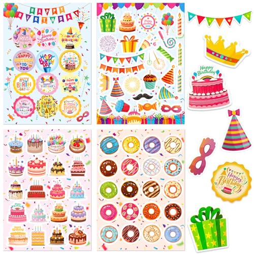 Barlone Party Sticker Geburtstag, 88 Motive Selbstklebende Aufkleber Geburtstag, Happy Birthday Sticker für DIY Geburtstagskarten Geschenke Gästebuch Fotoalbum Scrapbook, Party-Deko für Kinder Barlone Party Sticker Geburtstag, 88 Motive Selbstklebende Aufkleber Geburtstag, Happy Birthday Sticker für DIY Geburtstagskarten Geschenke Gästebuch Fotoalbum Scrapbook, Party-Deko für Kinder von Barlone