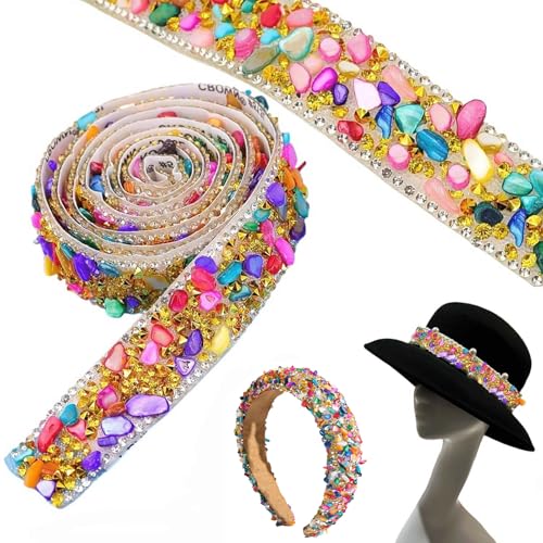 Barlone Strassband Selbstklebend Bunt, Glitzerband Selbstklebend Breite 2cm, Strasssteine Selbstklebend Glitzerband, Bling Strassband für DIY Kleidung, Hochzeit, Handwerk, Geschenkdekoration von Barlone