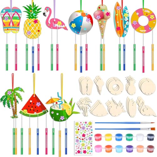 Barlone Windspiel Bastelset Kinder Hawaii, 10 Stück DIY Holz Windspiel Basteln, mit Buntes Polyesterband, Windspiele, Bürste, Acrylfarben, Edelsteinaufkleber für Bastelideen kindergeburtstag Parteien Barlone Windspiel Bastelset Kinder Hawaii, 10 Stück DIY Holz Windspiel Basteln, mit Buntes Polyesterband, Windspiele, Bürste, Acrylfarben, Edelsteinaufkleber für Bastelideen kindergeburtstag Parteien von Barlone