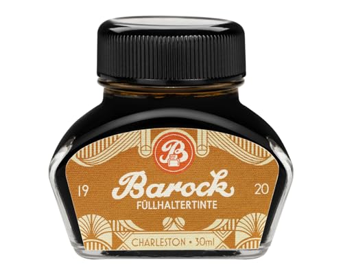 Barock 1920 Füllhaltertinte Charleston, Schreibtinte für Füllhalter, Glasfedern, Tintenroller, Füllertinte im Glas gelb, 30 ml von Barock