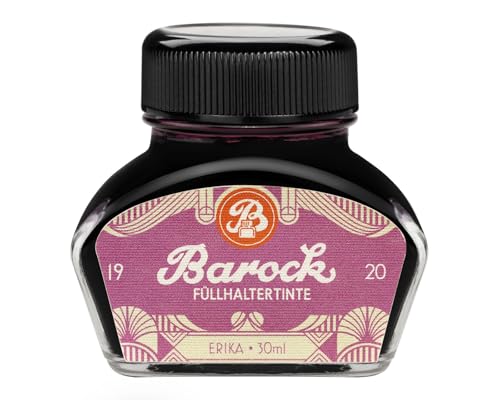 Barock 1920 Füllhaltertinte Erika, Schreibtinte für Füllhalter, Glasfedern, Tintenroller, Füllertinte im Glas violett, 30 ml Barock 1920 Füllhaltertinte Erika, Schreibtinte für Füllhalter, Glasfedern, Tintenroller, Füllertinte im Glas violett, 30 ml von Barock
