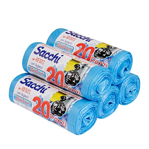 Baroni Home Müllbeutel, sehr robust, 100 Stück, 30 Liter, auslaufsicher und auslaufsicher, Beutel für Mülltrennung, Blau Baroni Home Müllbeutel, sehr robust, 100 Stück, 30 Liter, auslaufsicher und auslaufsicher, Beutel für Mülltrennung, Blau von Baroni Home