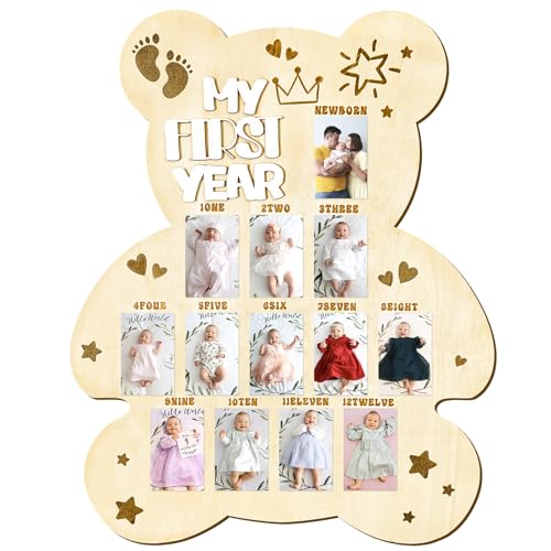 My First Year Photo Display Board Baby First Year Picture Frame Bear Baby Shower Photo Photo Prop 12 Months Milestone Wood Display Board Baby Shower First Birthday Party Decoration Keepsake Gift My First Year Photo Display Board Baby First Year Picture Frame Bear Baby Shower Photo Photo Prop 12 Months Milestone Wood Display Board Baby Shower First Birthday Party Decoration Keepsake Gift von Barri Design