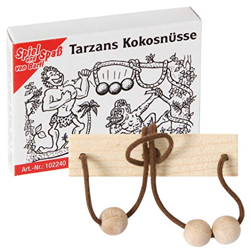 Bartl 102240 Mini-Holz-Puzzle Tarzans Kokosnüsse aus einem Holzbrettchen mit Schnur und 2 Holzperlen Bartl 102240 Mini-Holz-Puzzle Tarzans Kokosnüsse aus einem Holzbrettchen mit Schnur und 2 Holzperlen von Bartl