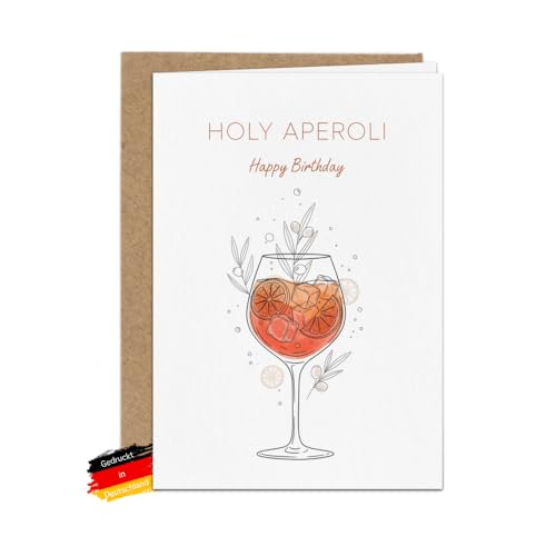 Bartschibär Geburtstagskarte 'Holy Aperoli Flower 3', DIN A6 14,8 x 10,5 cm, Klappkarte mit Umschlag, Handgezeichnetes Aperitif-Motiv, Made in Germany Bartschibär Geburtstagskarte 'Holy Aperoli Flower 3', DIN A6 14,8 x 10,5 cm, Klappkarte mit Umschlag, Handgezeichnetes Aperitif-Motiv, Made in Germany von Bartschibär