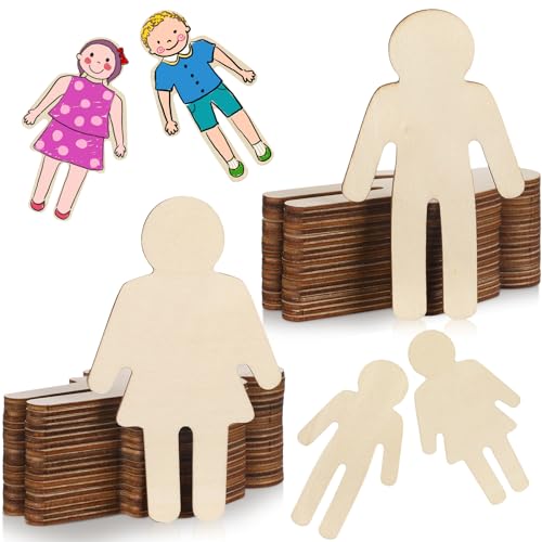 Barydat Holzausschnitte in Menschenform, 14 x 6,1 cm, für Jungen und Mädchen, unlackiert, für DIY-Projekte, Heim-Party-Dekoration, 60 Stück Barydat Holzausschnitte in Menschenform, 14 x 6,1 cm, für Jungen und Mädchen, unlackiert, für DIY-Projekte, Heim-Party-Dekoration, 60 Stück von Barydat