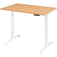 BaseLite elektrisch höhenverstellbarer Schreibtisch buche rechteckig, T-Fuß-Gestell weiß 120,0 x 80,0 cm BaseLite elektrisch höhenverstellbarer Schreibtisch buche rechteckig, T-Fuß-Gestell weiß 120,0 x 80,0 cm von BaseLite