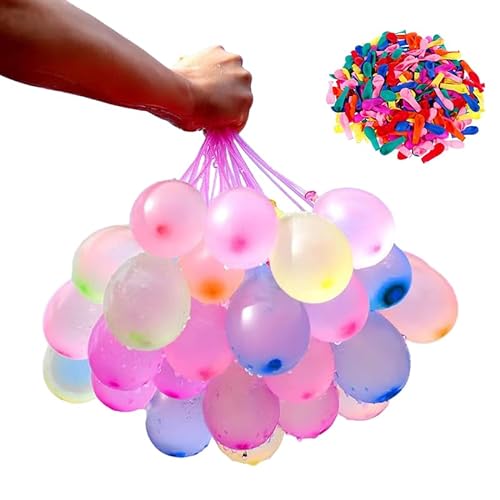 1000 Wasserbomben Balloons+1 Bündel mit je 37 Wasserbomben, Schnellfüller Wasserbomben, Bunt Gemischt Wasser Luftballons, Wasser Luftballons Selbstschließend, Wasserbomben Luftballons von Basetousual
