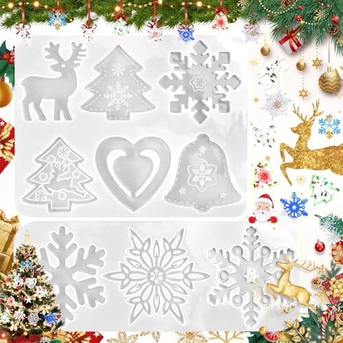 2 Stück Silikonform Weihnachten, Harz Schneeflocke Gießform, Epoxidharz Formen, DIY Backformen Werkzeuge, Seifenform für Torten Fondant Kekse Backen 2 Stück Silikonform Weihnachten, Harz Schneeflocke Gießform, Epoxidharz Formen, DIY Backformen Werkzeuge, Seifenform für Torten Fondant Kekse Backen von Basetousual
