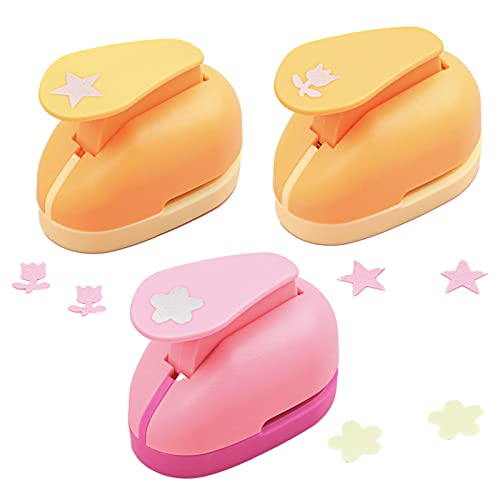 3 Stück Motivstanzer Mini Craft Papier, Papier Ausstanzer Motivlocher, Fünf-Punkt-Stern, Rosenform Puncher, Blumenform Puncher, Stanzer Set für Kinder DIY Scrapbook Fotoalbum Handwerk 15mm 3 Stück Motivstanzer Mini Craft Papier, Papier Ausstanzer Motivlocher, Fünf-Punkt-Stern, Rosenform Puncher, Blumenform Puncher, Stanzer Set für Kinder DIY Scrapbook Fotoalbum Handwerk 15mm von Basetousual