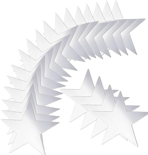 100 Stück 15cm Star Cutouts, Basicon Doppelt bedruckte hängende Papiersterndekorationen Papier Sterne Große Goldene Stern Dekorationen Für Schwarzes Brett Klassenzimmer Wand Party(Silber) von Basicon