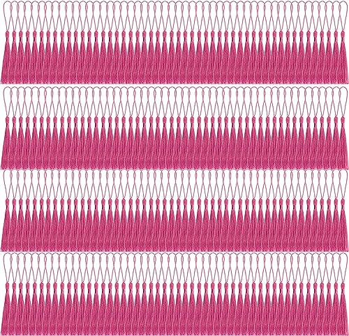 200 Stück Mini Quasten, Basicon Seidig Weiche Bunte Quasten 20 Farben Handgefertigtes Quasten für Schmuckherstellung DIY Bastelzubehör Lesezeichen Wohnkultur, Helle Rosenrot von Basicon