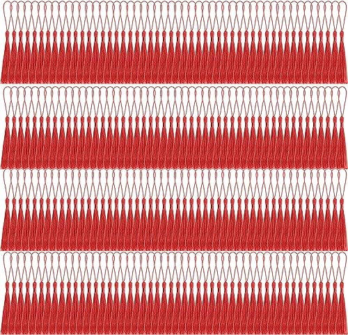 200 Stück Mini Quasten, Basicon Seidig Weiche Bunte Quasten 20 Farben Handgefertigtes Quasten für Schmuckherstellung DIY Bastelzubehör Lesezeichen Wohnkultur, Rot von Basicon
