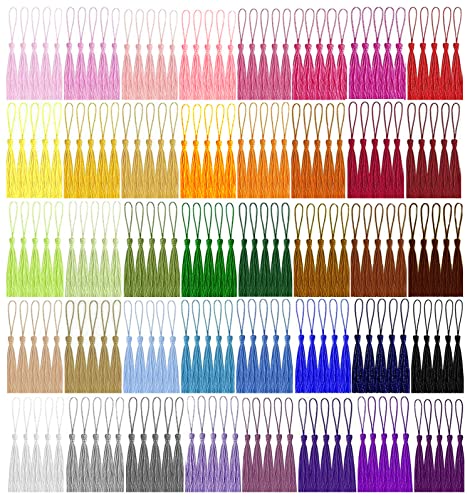 200 Stück Mini Quasten, Basicon Seidig Weiche Bunte Quasten 40 Farben Handgefertigtes Quasten für Schmuckherstellung DIY Bastelzubehör Lesezeichen Wohnkultur von BetterJonny