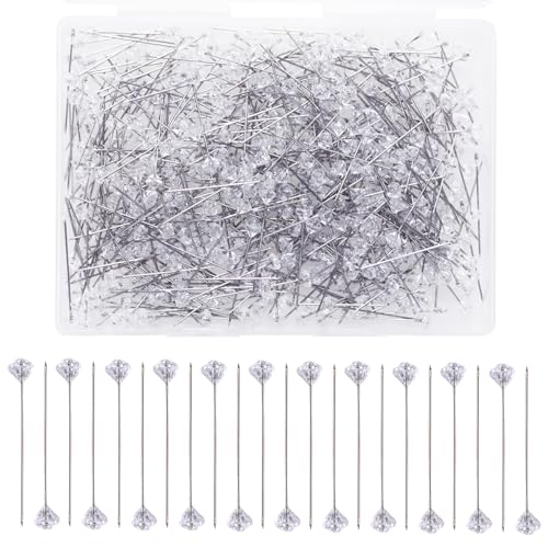 Basicon 500 Stück klare Diamantkopf-Pins mit Aufbewahrungsbox, Diamant-Pins für Blumen, ideal zum Nähen, Kunsthandwerk, Hochzeitsdekoration und Sträuße Basicon 500 Stück klare Diamantkopf-Pins mit Aufbewahrungsbox, Diamant-Pins für Blumen, ideal zum Nähen, Kunsthandwerk, Hochzeitsdekoration und Sträuße von Basicon