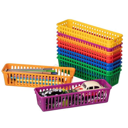 Basicwise Aufbewahrungskörbe aus Kunststoff für Schule, Organisation, Lehrer, Essentials, Schreibtischzubehör, Kunstbedarf, Bleistifte, Buntstifte, Scheren, Büroklammern, perfekt für Klassenzimmer Basicwise Aufbewahrungskörbe aus Kunststoff für Schule, Organisation, Lehrer, Essentials, Schreibtischzubehör, Kunstbedarf, Bleistifte, Buntstifte, Scheren, Büroklammern, perfekt für Klassenzimmer von Basicwise