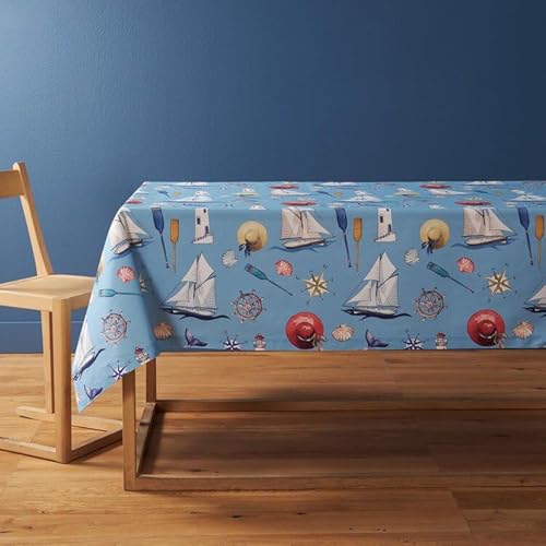Bassetti, Tischdecke aus Baumwolle, extra Qualität, hergestellt in Italien, Digitaldruck, 12 Plätze, rechteckig, 140 x 250 cm, Regata C1 Bassetti, Tischdecke aus Baumwolle, extra Qualität, hergestellt in Italien, Digitaldruck, 12 Plätze, rechteckig, 140 x 250 cm, Regata C1 von Bassetti