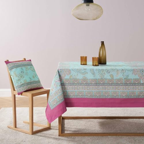 Bassetti Indian Roses Tischdecke aus 100% Baumwolle, Panama-Gewebe in der Farbe Türkis T1, Maße: 150x250 cm - 9332388 Bassetti Indian Roses Tischdecke aus 100% Baumwolle, Panama-Gewebe in der Farbe Türkis T1, Maße: 150x250 cm - 9332388 von Bassetti