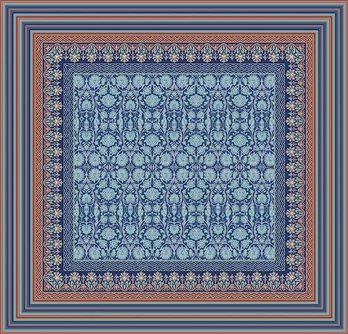 Bassetti MIRA Tischdecke - Jacquard aus 100% Baumwolle in der Farbe Blau B1, Maße: 170x170 cm - 9326083 von Bassetti