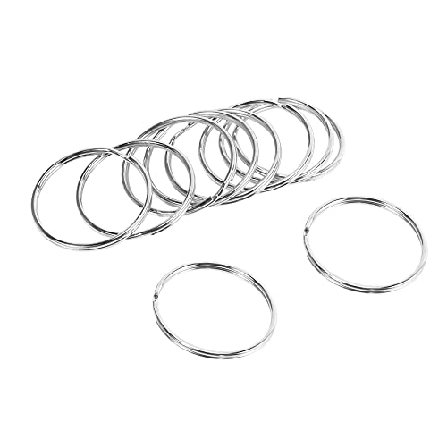 Ring-Set für Schlüsselanhänger, 10 x Qualität, 50 mm, robuste Schnalle mit Feder von Bassulouda