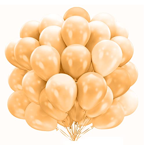 BIO Luftballons Apricot Pastell [50 Stück]• MADE IN EU • Zertifiziert nachhaltige Bio Ballons • 100% Naturlatex • Klimaneutral hergestell • Ø34 cm • Helium Luftballons Bunt • Luftballons Geburtstag von Bastelbär