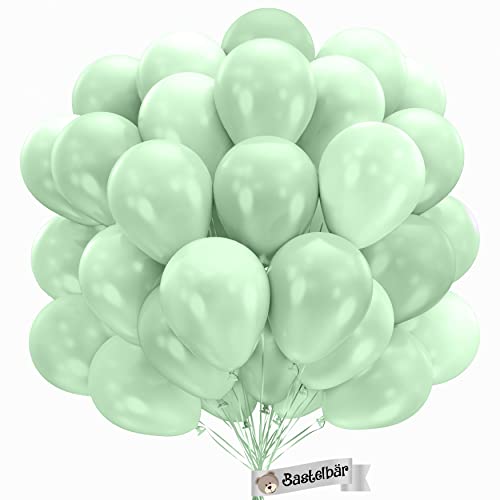 BIO Luftballons Türkis/Mint [50 Stück] • MADE IN EU • Zertifiziert nachhaltige Bio Ballons • 100% Naturlatex • Klimaneutral hergestellt • Ø34 cm • Helium Luftballons Mint • Luftballons Geburtstag von Bastelbär
