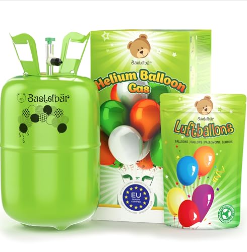 Helium Gasflasche + 100 Luftballons • garantierte 420l Ballongas ✓ für ca. 50 Ballons ✓MADE IN EU ✓Leichte Handhabung ✓ Helium Balloon Gas • praktisches Füllsystem für Party, Hochzeit, Geburtstag Helium Gasflasche + 100 Luftballons • garantierte 420l Ballongas ✓ für ca. 50 Ballons ✓MADE IN EU ✓Leichte Handhabung ✓ Helium Balloon Gas • praktisches Füllsystem für Party, Hochzeit, Geburtstag von Bastelbär