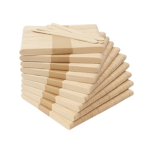 Holzstäbchen zum Basteln – 500 Stück Eisstiele aus Holz, 112 x 9 mm – Bastelhölzer für DIY, Handwerk & Schule. Holzstiele ideal für kreative Projekte von Bastelzone