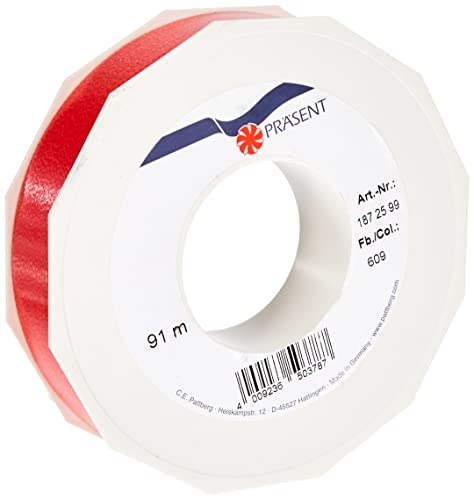 Bastglanzband 25mmx91m rot von Präsent