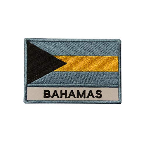 Bahamas Nationalflagge, bestickt, zum Aufbügeln oder Aufnähen, Abzeichen für Kleidung etc., 9 x 6 cm von Bater