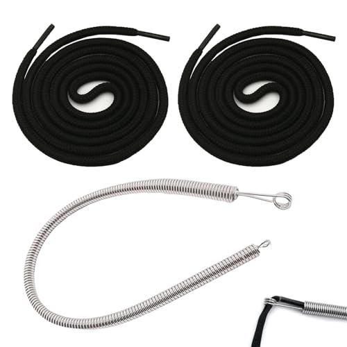 Batheidon Kordel für Jogginghose,Kordel für Hoodie.160 cm Kordelzug mit Metallenden und Durchziehnadel – Hosenbänder für Jogginghosen, Hoodies und Badehosen – Schwarz (2 Stück + 1 Durchziehnadel) von Batheidon