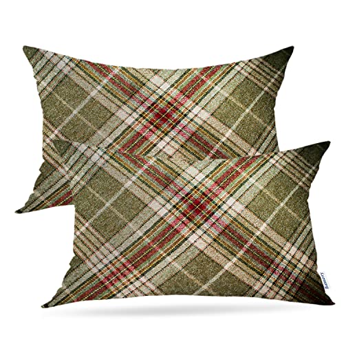 Batmerry Plaid Kissenbezüge, 30,5 x 50,8 cm, Set mit 2 Stück, Tartan-Wolle, kariert, Großbritannien, Kleidungsmaterial, Schottland, doppelseitig, dekorative Kissenbezüge Batmerry Plaid Kissenbezüge, 30,5 x 50,8 cm, Set mit 2 Stück, Tartan-Wolle, kariert, Großbritannien, Kleidungsmaterial, Schottland, doppelseitig, dekorative Kissenbezüge von Batmerry