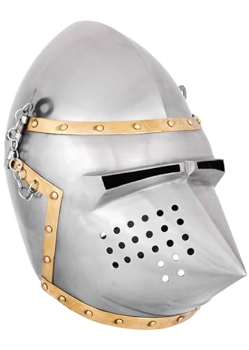 Spätmittelalterliche Beckenhaube Hundsgugel, um ca. 1390 schaukampftauglich Ritterhelm LARP Wikinger von Battle-Merchant