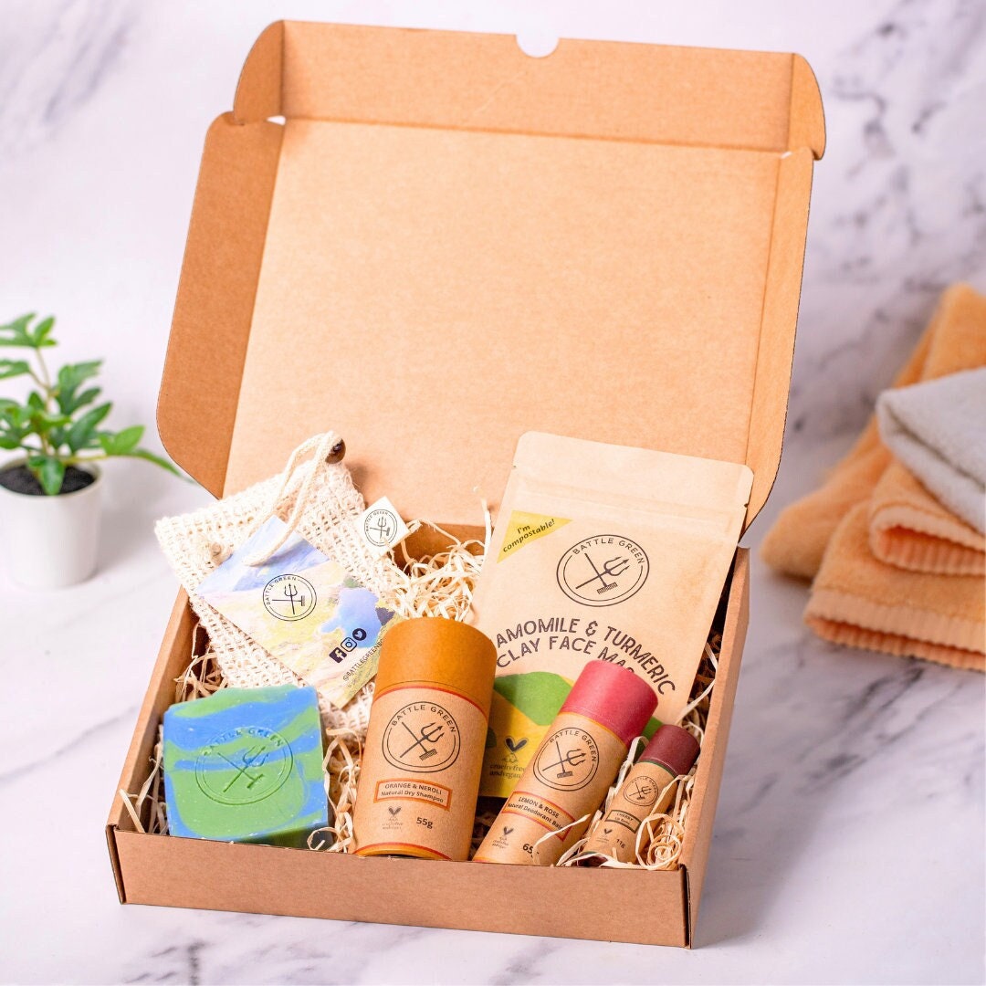 Natürlicher Schönheitskorb - Umweltfreundliches Selbstpflege-Geschenkset Veganes Kosmetik Geschenkset Natürliches Home-Spa-Kit Bad Und Körperset von BattleGreenBox