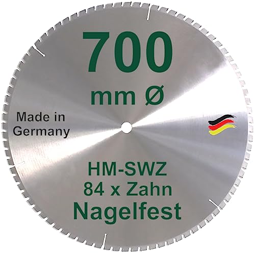 HM Kreissägeblatt 700 x 30 Z= 84 SWZ SUPER nagelfest Sägeblatt 700mm für Bauholz Naturholz Brennholz Hartholz Schalholz Faserplatten Leimholz zum Sägen Wippsäge Tischkreissäge Kreissäge Brennholzsäge von BauSupermarkt24