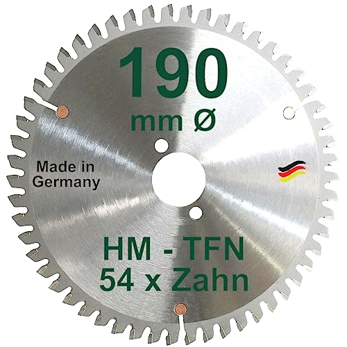 HM Sägeblatt 190 x 30 mm Zähne 54 TFN Kreissägeblatt Hartmetall 190mm Ersatzsägeblatt Trapez Flachzahn Negativ mit Spanabweiser Handkreissäge Kreissäge HM Sägeblatt 190 x 30 mm Zähne 54 TFN Kreissägeblatt Hartmetall 190mm Ersatzsägeblatt Trapez Flachzahn Negativ mit Spanabweiser Handkreissäge Kreissäge von BauSupermarkt24