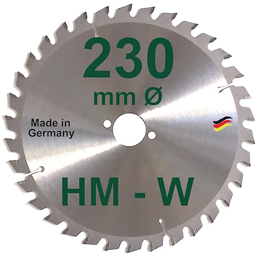 HM Sägeblatt 230 x 30 mm Zähne 34 W Kreissägeblatt Handkreissäge Hartmetall 230mm Ersatzsägeblatt für AEG/Atlas Copco/Bosch/Festo/Haffner/Holzer-Her/Scheer von BauSupermarkt24