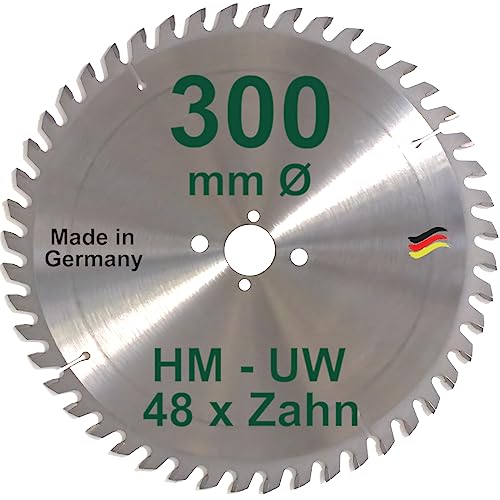 HM Sägeblatt 300 x 30 mm Zähne 48 UW Kreissägeblatt Handkreissäge Hartmetall 300mm Ersatzsägeblatt für DeWalt/Elektra/Elu/Haffner/Holz-Her/Metabo/Scheppach/Schleicher/Striebig/Ulmia von BauSupermarkt24