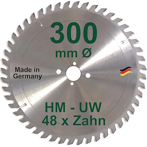 HM Sägeblatt 300 x 30 mm Zähne 48 UW Kreissägeblatt Handkreissäge Hartmetall 300mm Ersatzsägeblatt für DeWalt/Elektra/Elu/Haffner/Holz-Her/Metabo/Scheppach/Schleicher/Striebig/Ulmia von BauSupermarkt24