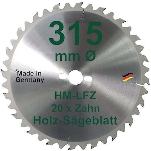 HM Sägeblatt 315 mm LFZ für Wippsäge und Brennholzsäge Flach-Zahn Hartmetall Widea für Brennholz Hartholz Kreissägeblatt 315mm von BauSupermarkt24