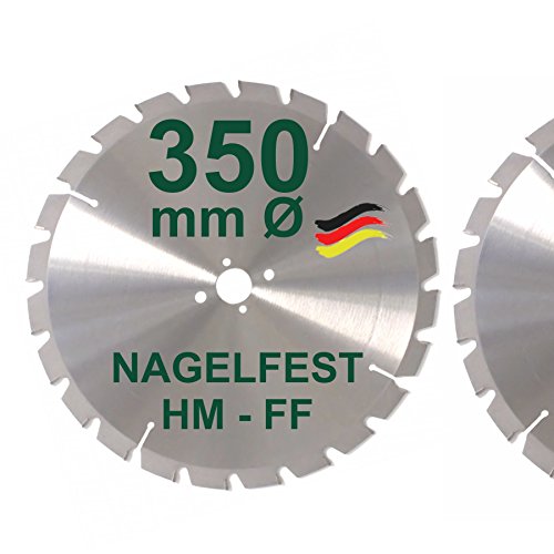 HM Sägeblatt 350 x 30 mm NAGELFEST FF Hartmetall FSP Kreissägeblatt 350mm für Bauholz Brennholz Schalholz Leimholz zum Sägen mit Wippsäge Tischkreissäge Kreissäge Kappsäge Brennholzsäge Tischsäge von BauSupermarkt24