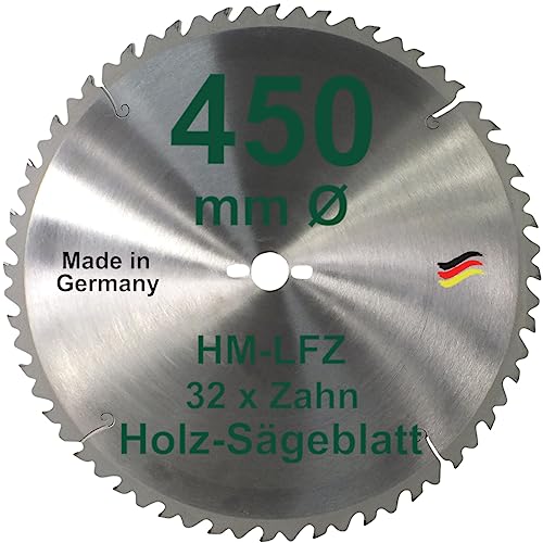 HM Sägeblatt 450 mm LFZ Flach-Zahn Hartmetall Widea für Wippsäge und Brennholzsäge für Brennholz Hartholz Kreissägeblatt 450mm von BauSupermarkt24