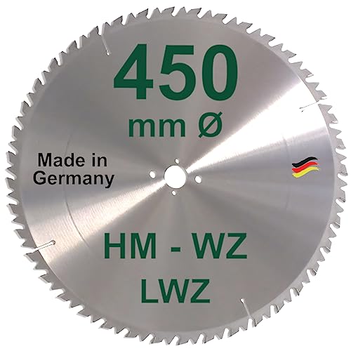 HM Sägeblatt 450 x 30 mm LWZ Hartmetall Präzision Kreissägeblatt 450mm Wechselzahn mit Spanabweiser für Naturholz Hartholz Leimholz Wippsäge Kreissäge Kappsäge Gehrungssäge Brennholzsäge Tischsäge von BauSupermarkt24