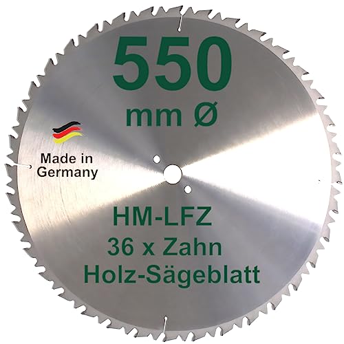 HM Sägeblatt 550 mm LFZ Flach-Zahn Hartmetall Widea für Brennholz Hartholz Kreissägeblatt für Wippsäge und Brennholzsäge 550mm von BauSupermarkt24