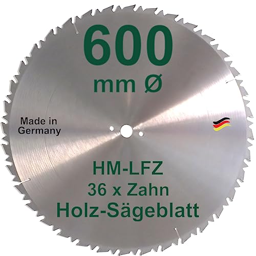 HM Sägeblatt 600 mm LFZ Flach-Zahn Hartmetall Widea für Brennholz Hartholz Kreissägeblatt für Wippsäge und Brennholzsäge 600mm von BauSupermarkt24