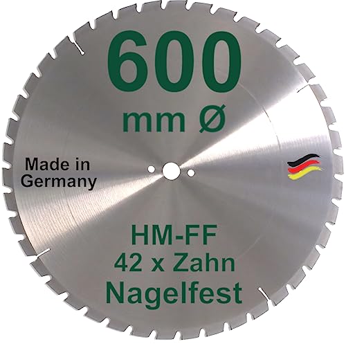 HM Sägeblatt 600 x 30 mm NAGELFEST FF Hartmetall FSP Kreissägeblatt 600mm für Bauholz Brennholz Schalholz Leimholz zum Sägen mit Wippsäge Tischkreissäge Kreissäge Kappsäge Brennholzsäge Tischsäge von BauSupermarkt24