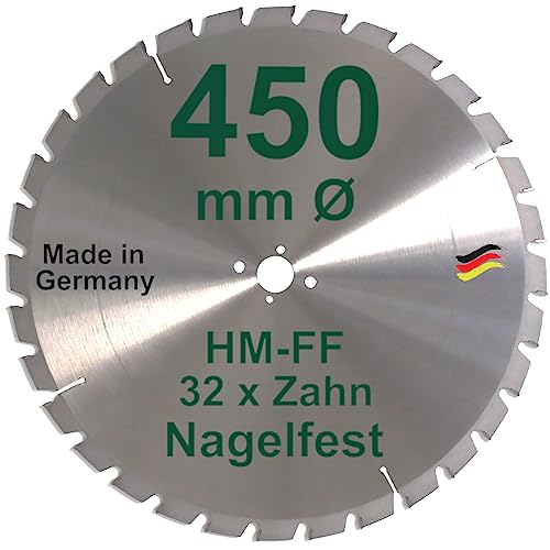 HM Sägeblatt Kreissägeblatt 450 x 30 mmØ NAGELFEST Z = 32 von BauSupermarkt24